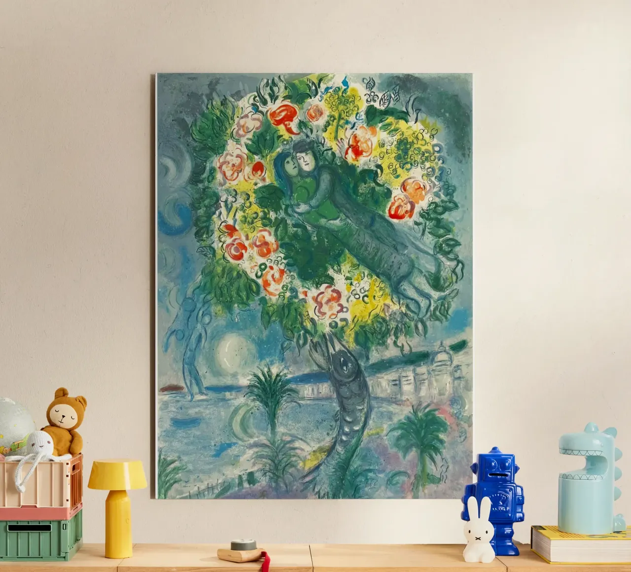 Charles Sorlier dopo Marc Chagall Coppia e pesce alluminio dibond da Cindy Cronin