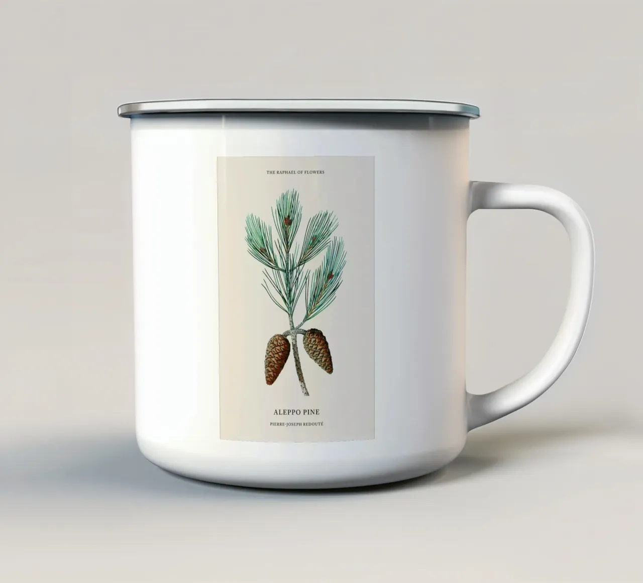 Pierre-Joseph Redouté - Aleppo Pine tazza in smalto da Vintage by JUNIQE