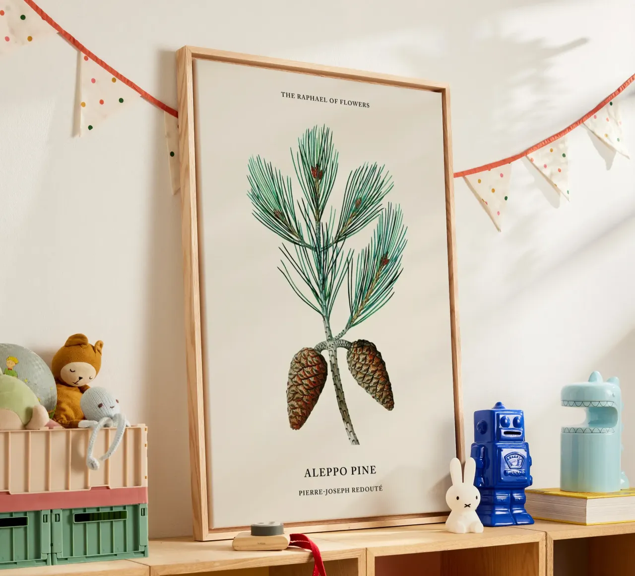 Pierre-Joseph Redouté - Aleppo Pine tela con Cornice a cassetta da Vintage by JUNIQE