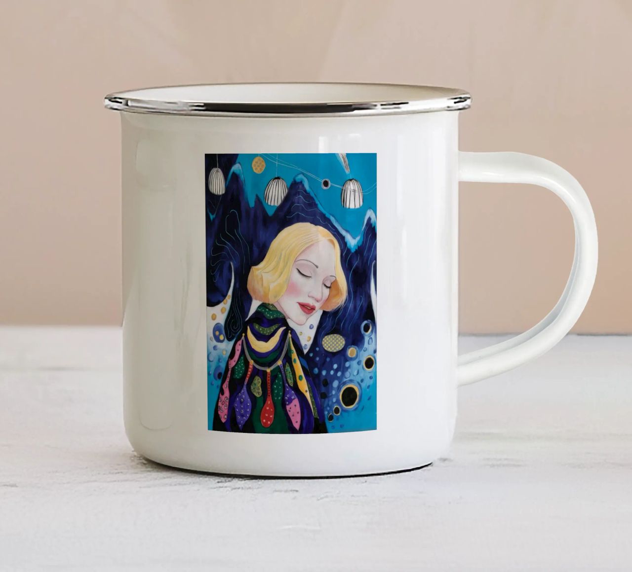 Fioritura del sognatore celeste tazza in smalto da Vivid Reverie
