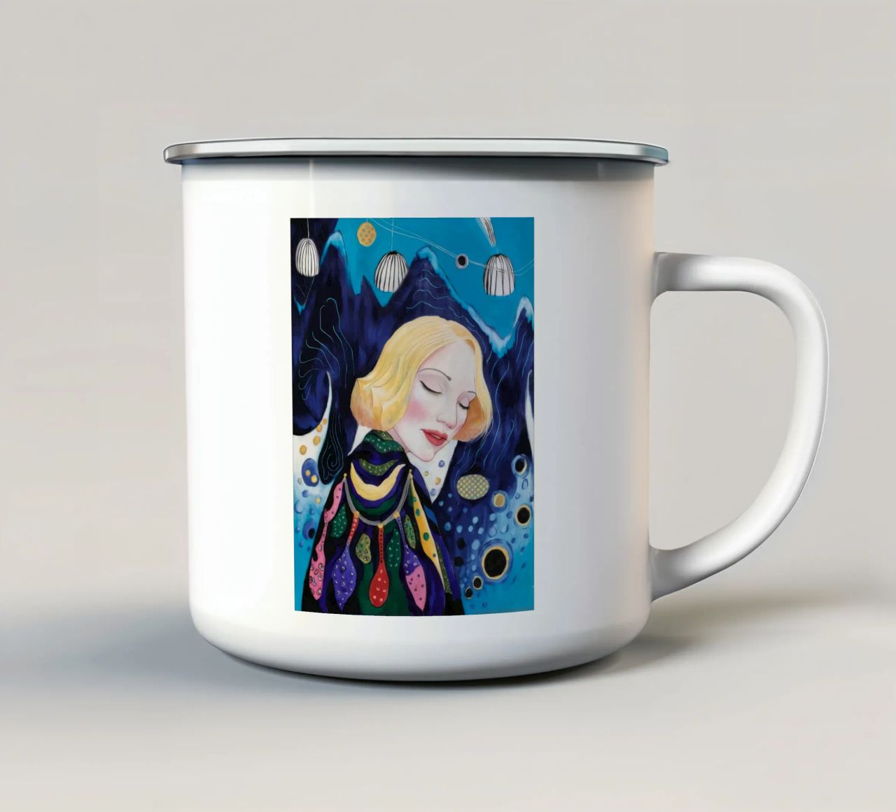 Fioritura del sognatore celeste tazza in smalto da Vivid Reverie