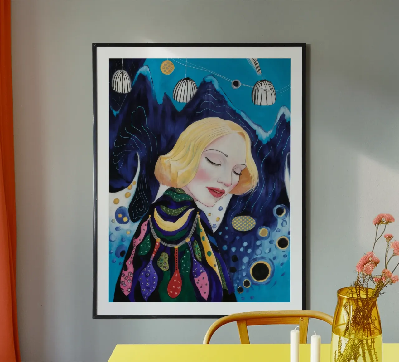 Fioritura del sognatore celeste poster con telaio in plastica da Vivid Reverie
