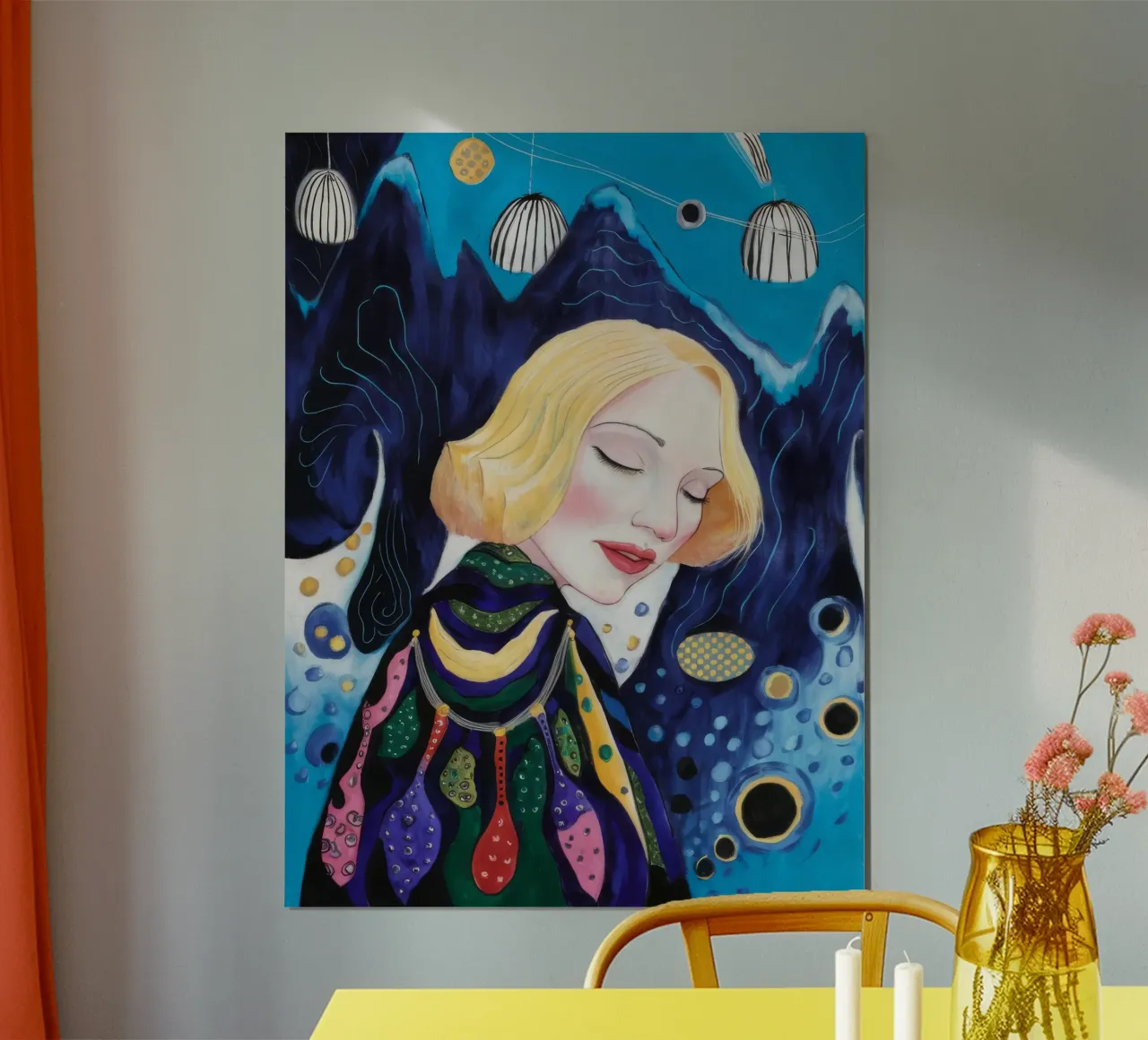 Fioritura del sognatore celeste poster con telaio in plastica da Vivid Reverie