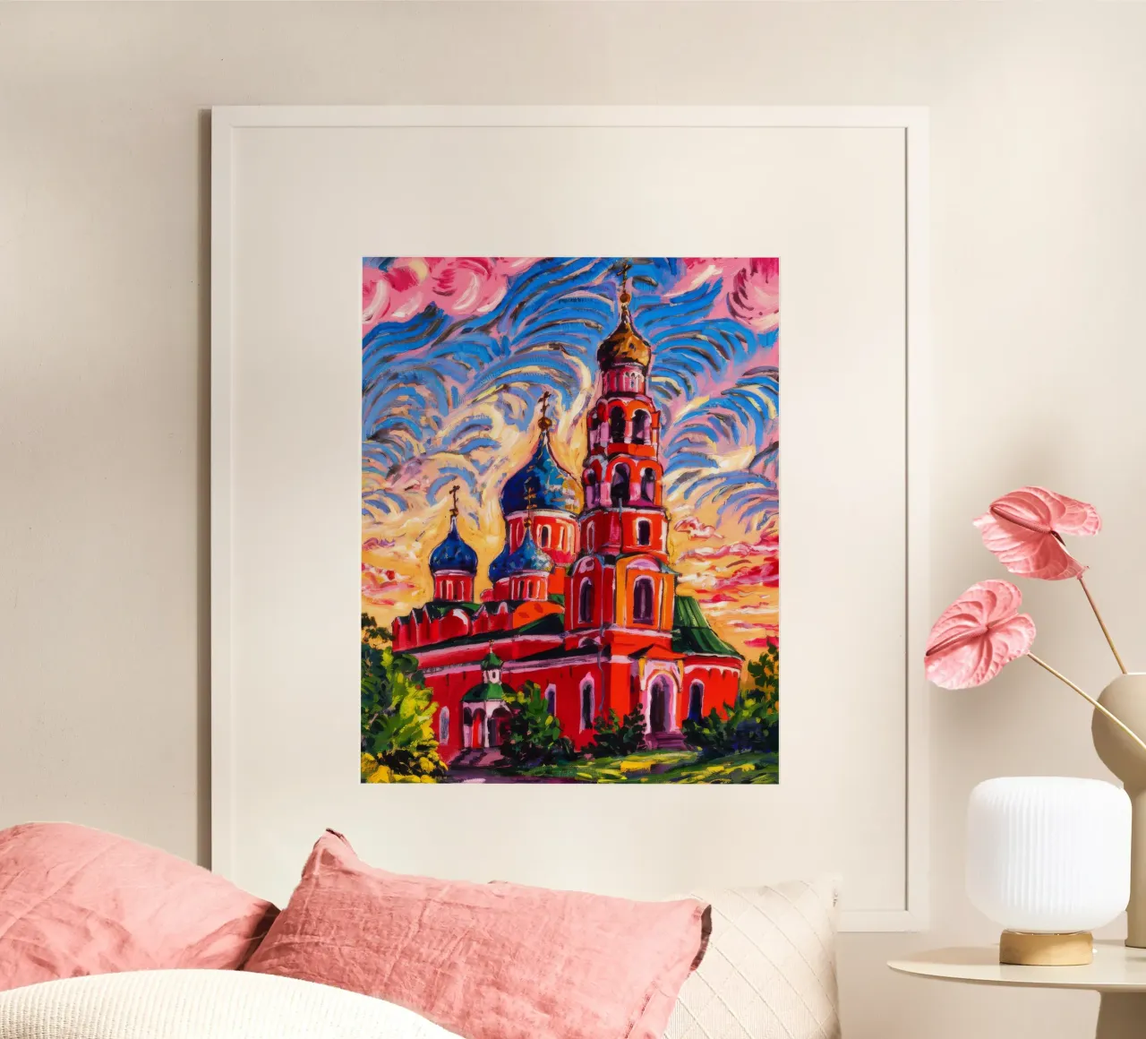 Gloria di Crimson Spire poster con telaio in legno da Lush Essence