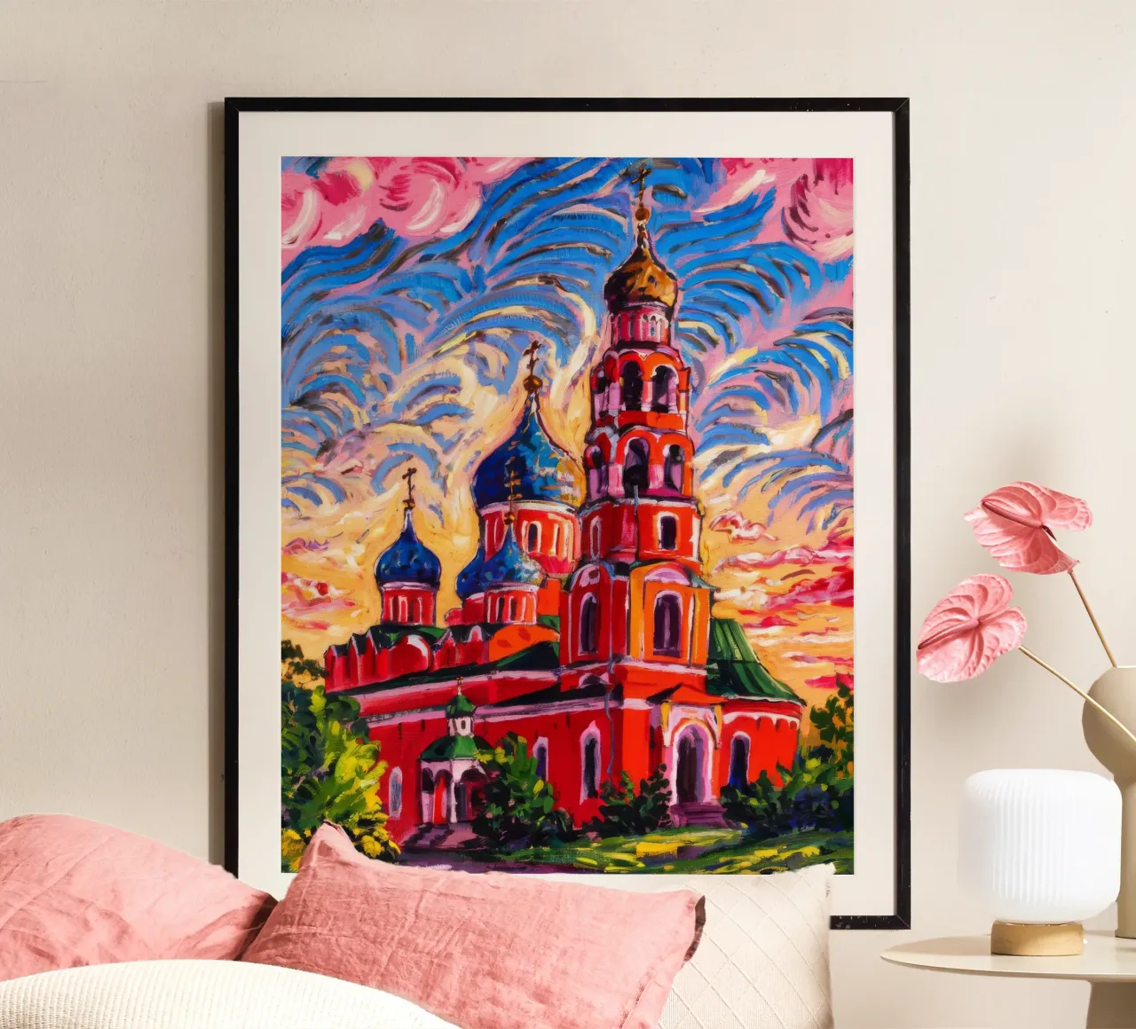 Gloria di Crimson Spire poster con telaio in legno da Lush Essence