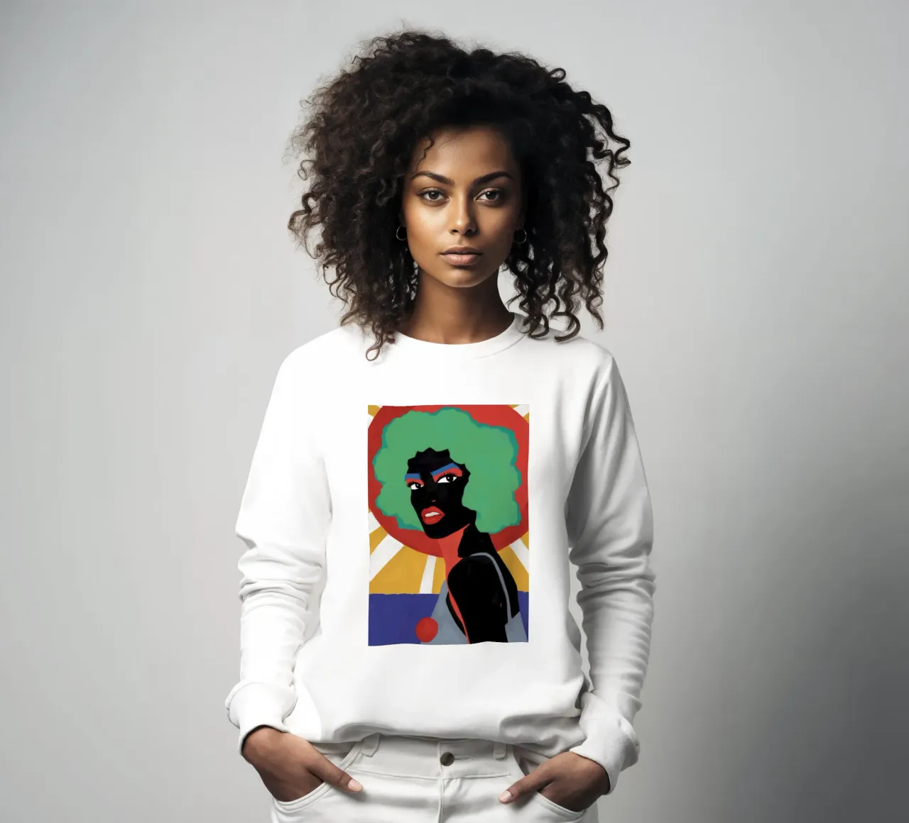 Sole afro smeraldo felpa da Lumie Layers