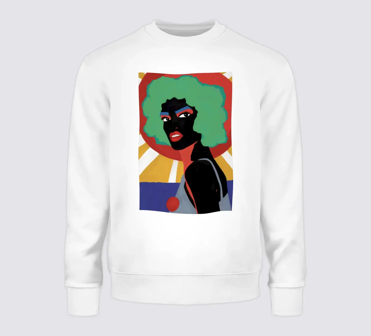 Sole afro smeraldo felpa da Lumie Layers