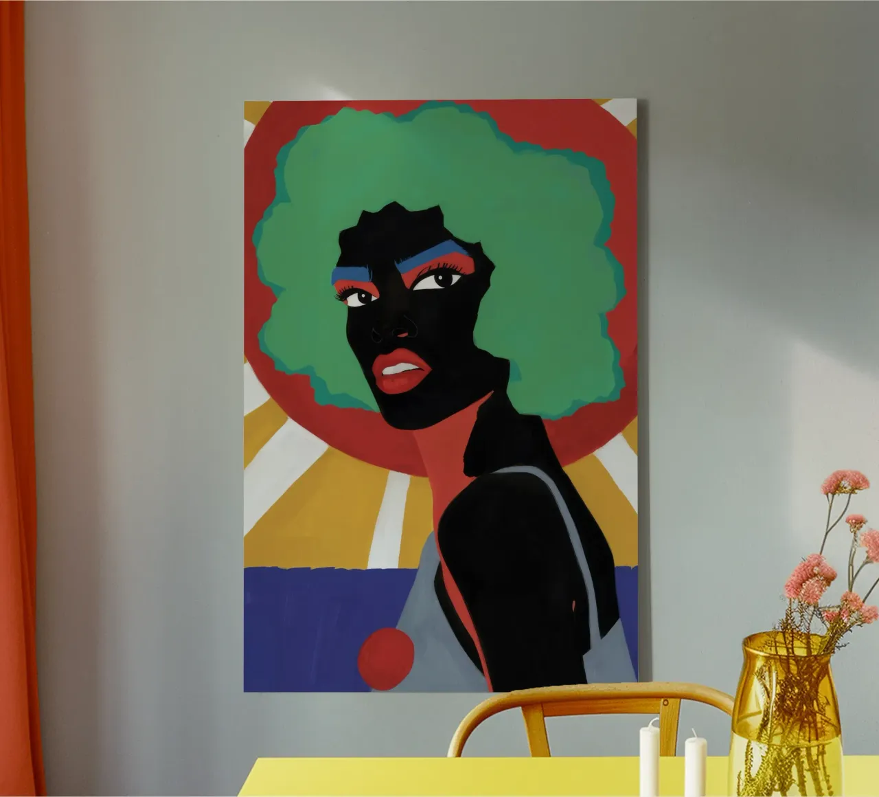 Smaragd afrozon canvas met Baklijst van Lumie Layers