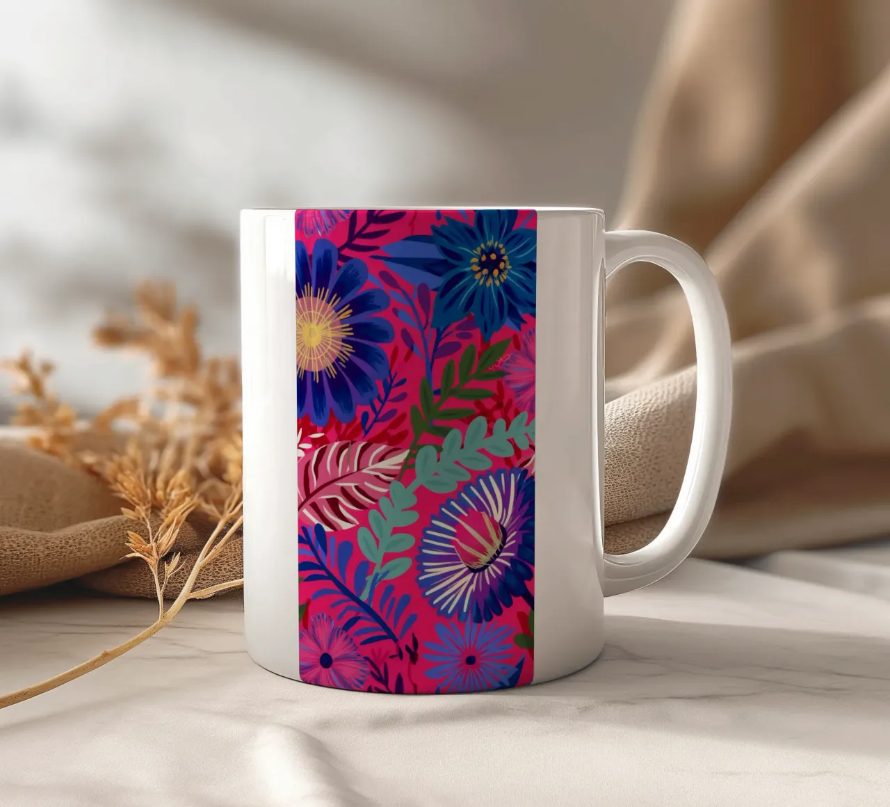 Indigo Leaf Cascade tazza in ceramica da Grande Serene