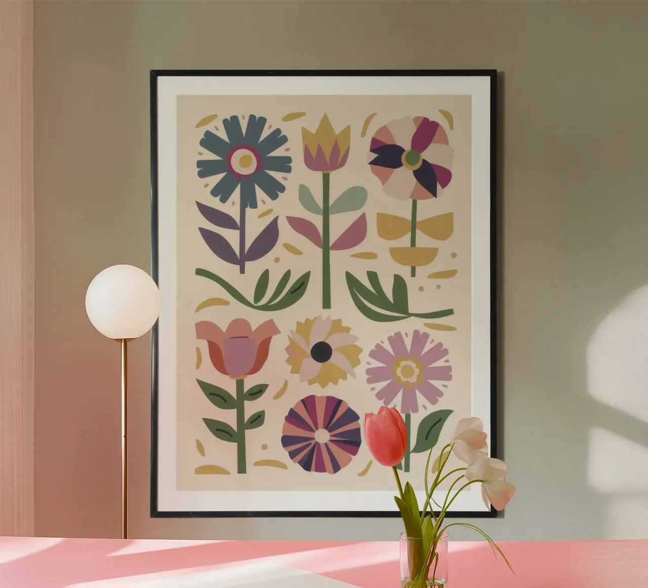 Giardino popolare simmetrico poster con telaio in alluminio da Moonlite Desire