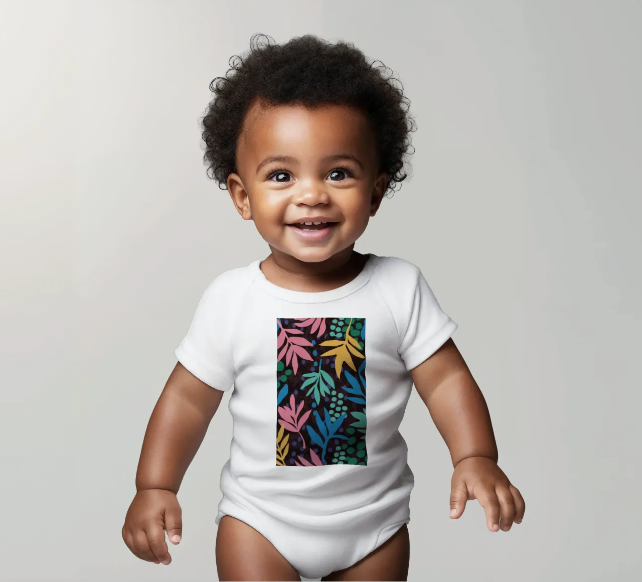 Retro Leaf Cadence Kurzarm Babybody von Grande Serene