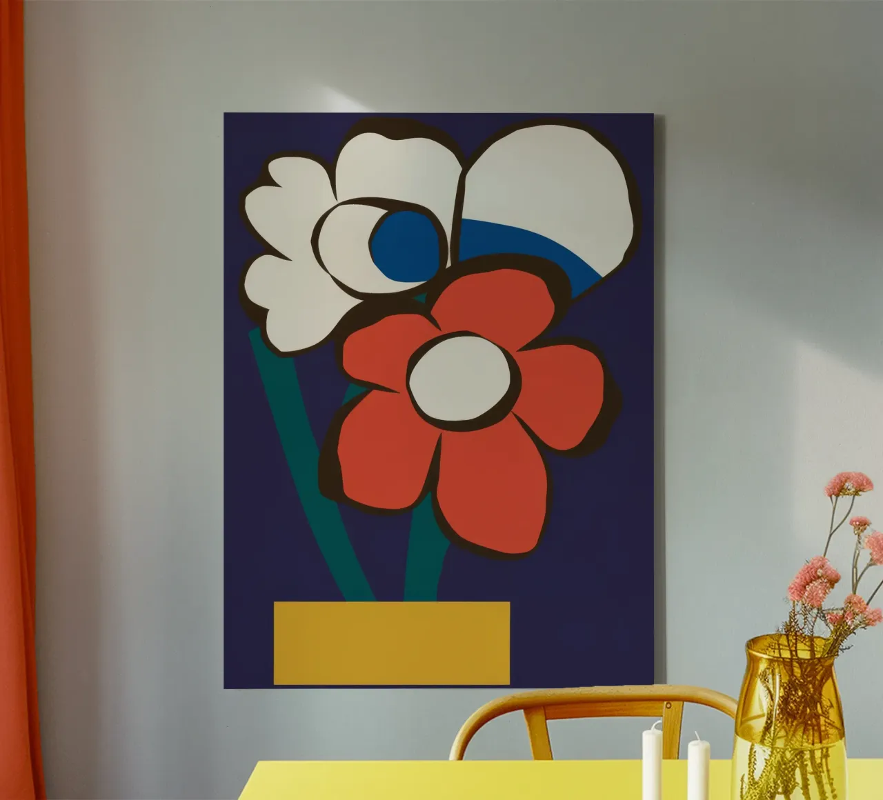 Deconstrueerde bloemvorm canvas van Moonlite Desire