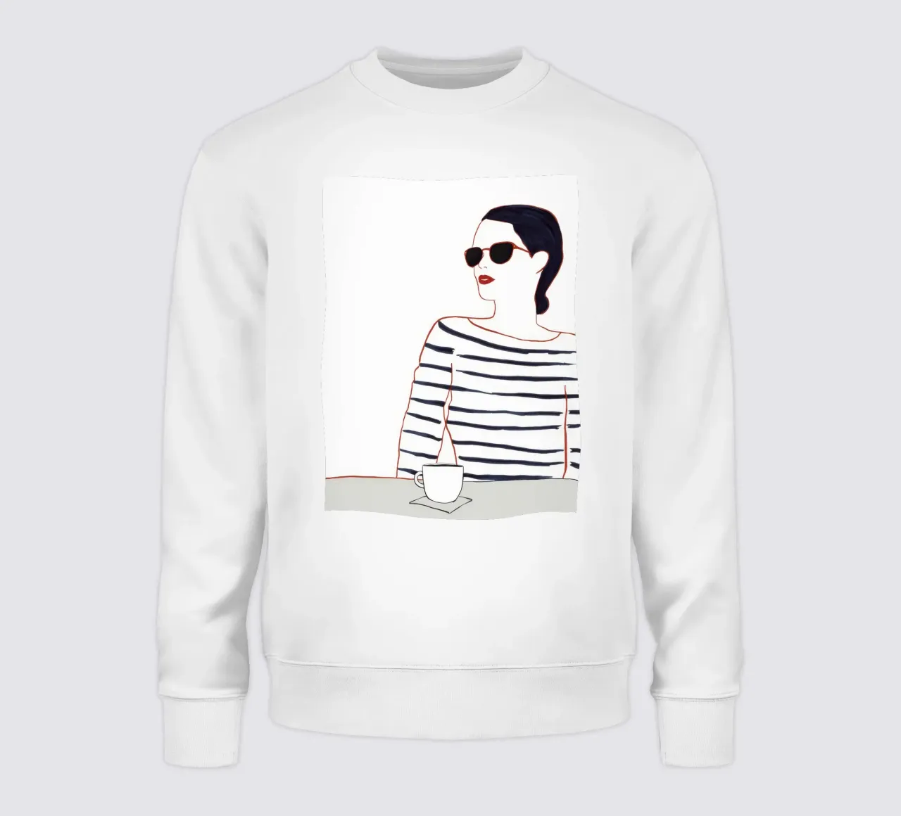 Gestreiftes Hemd Kaffee Sweatshirt von Lumie Layers