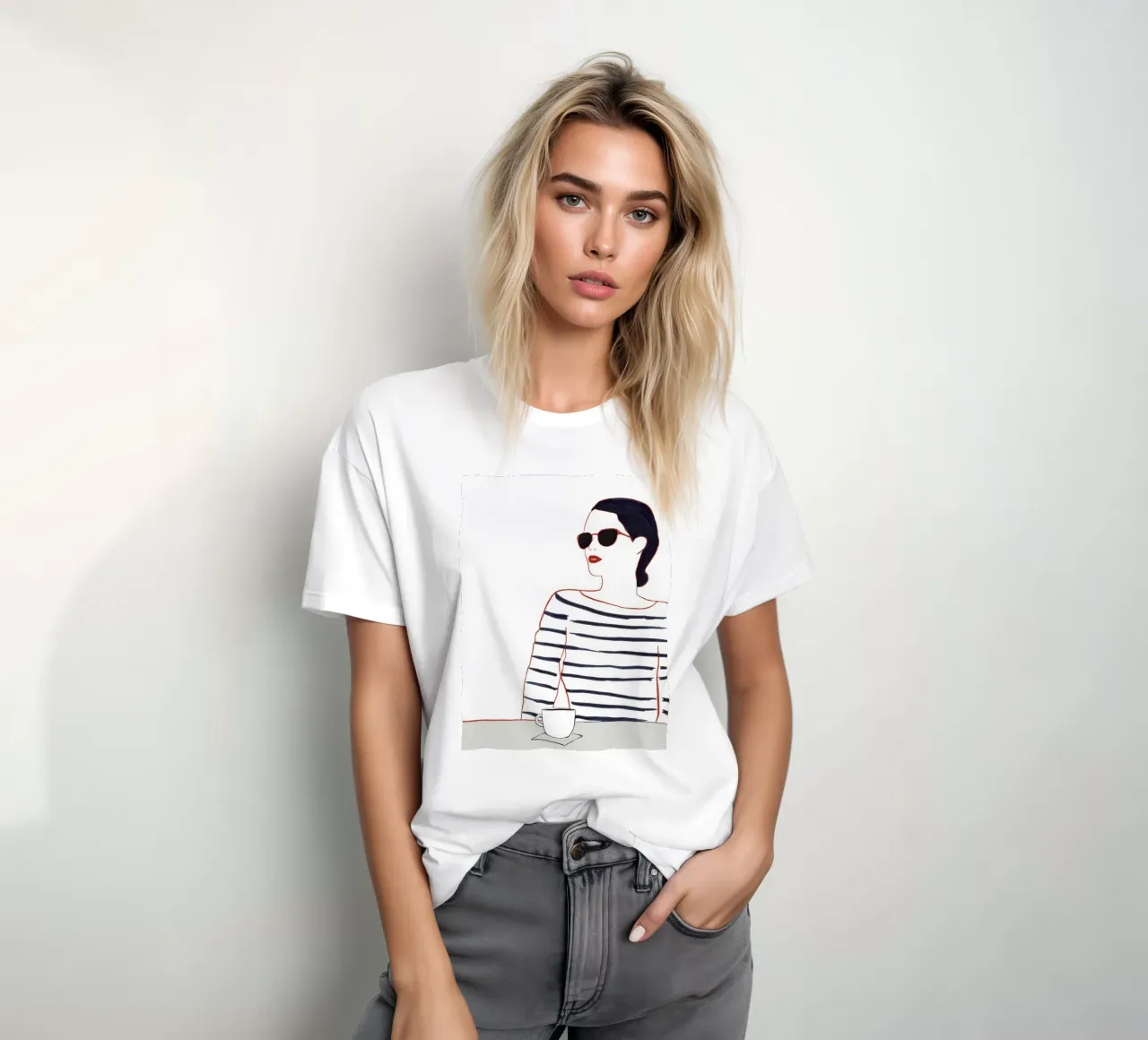 Striped Shirt Coffee t-shirt by Lumie Layers
