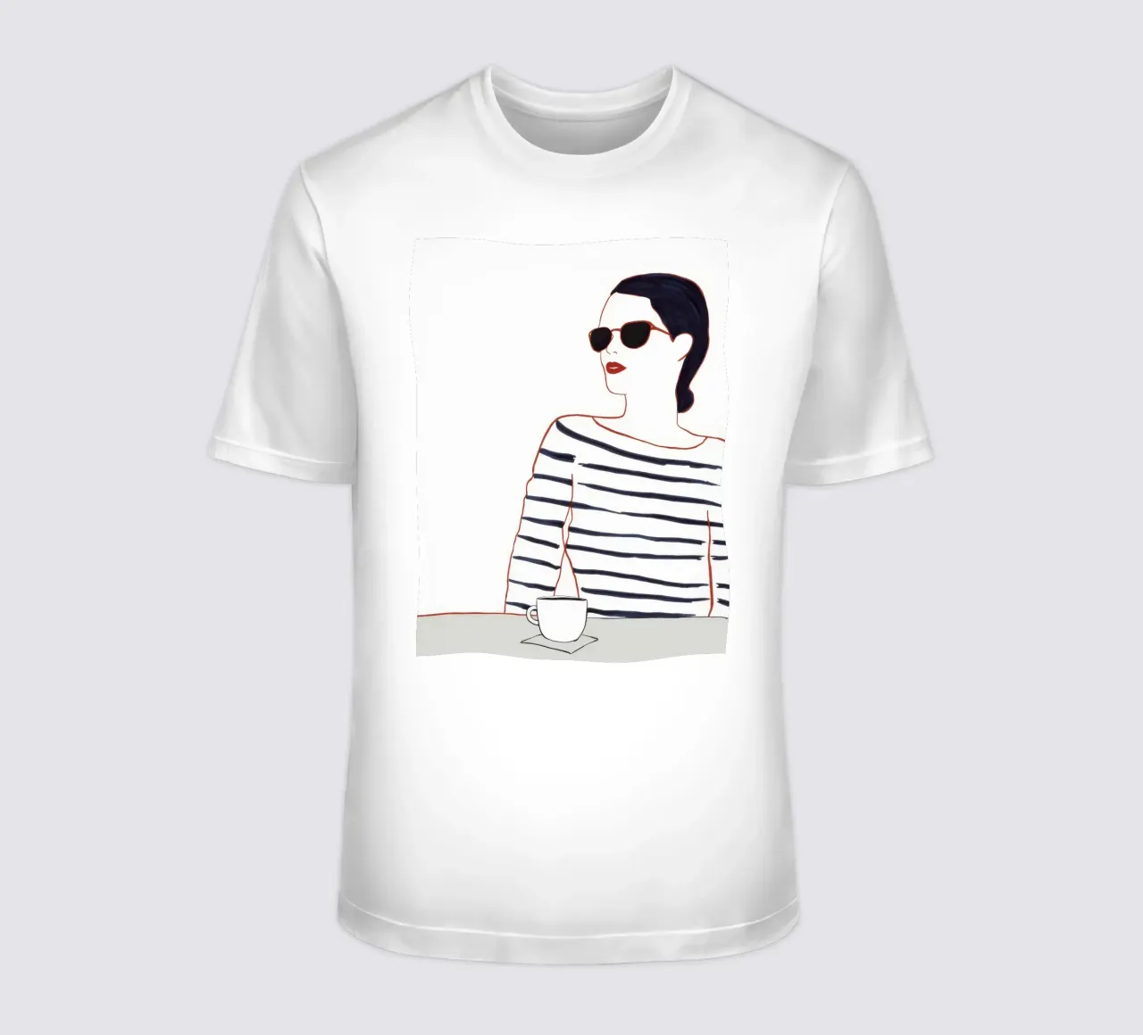 Camisa de rayas Café camiseta de Lumie Layers