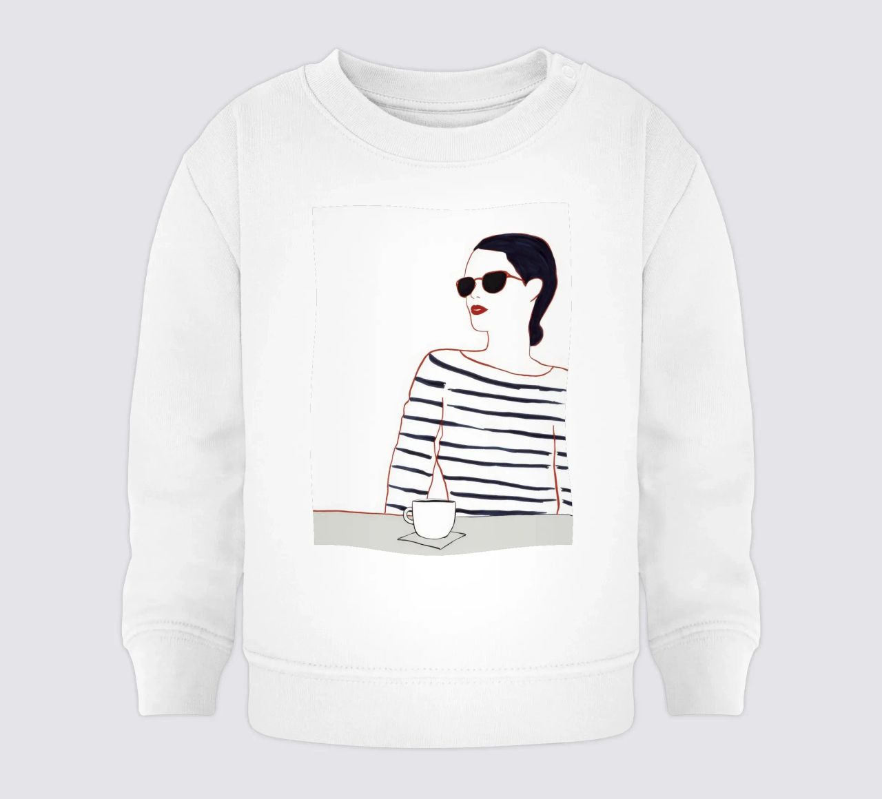 Camicia a righe Caffè felpa neonato da Lumie Layers