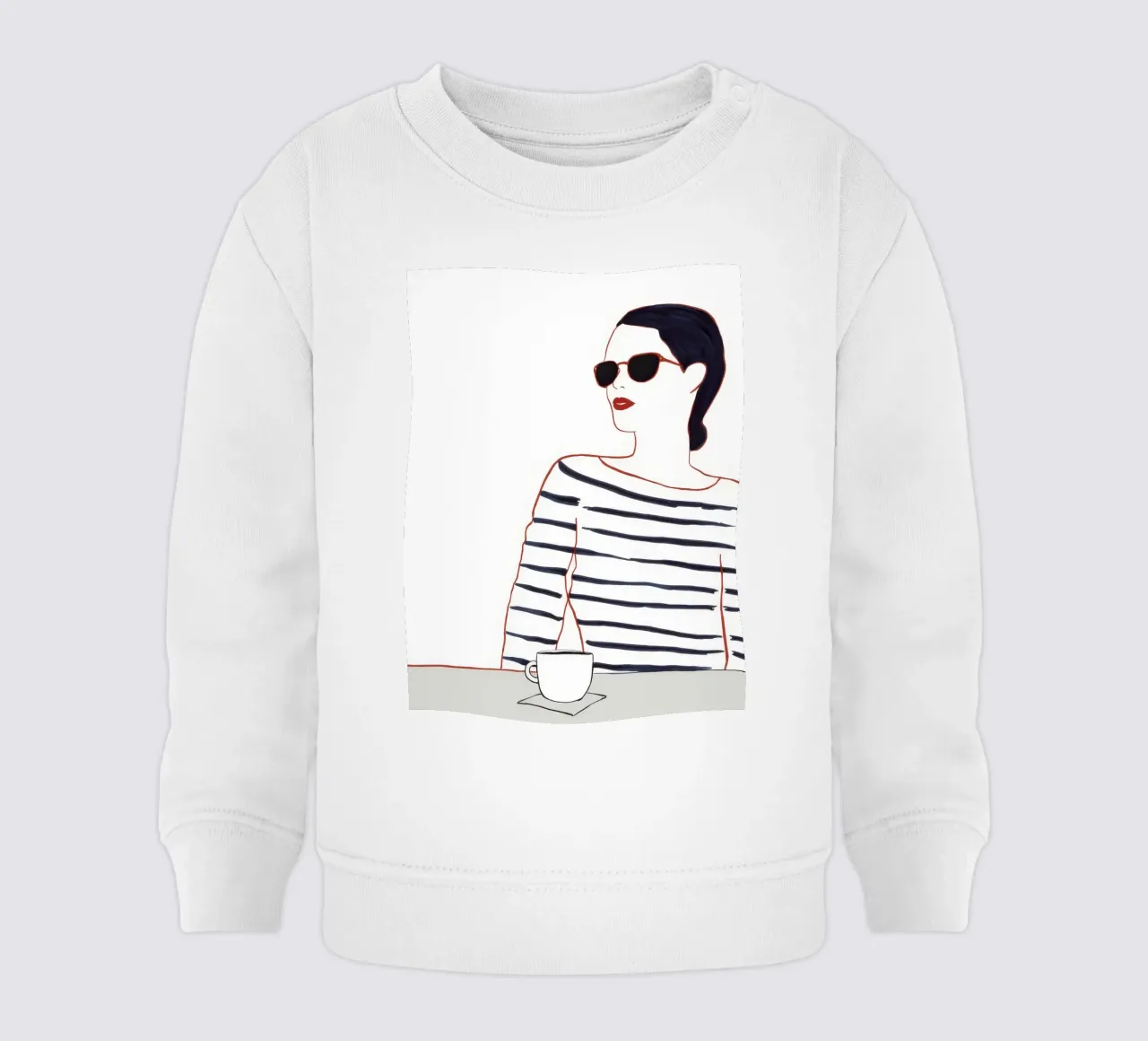 Camicia a righe Caffè felpa neonato da Lumie Layers