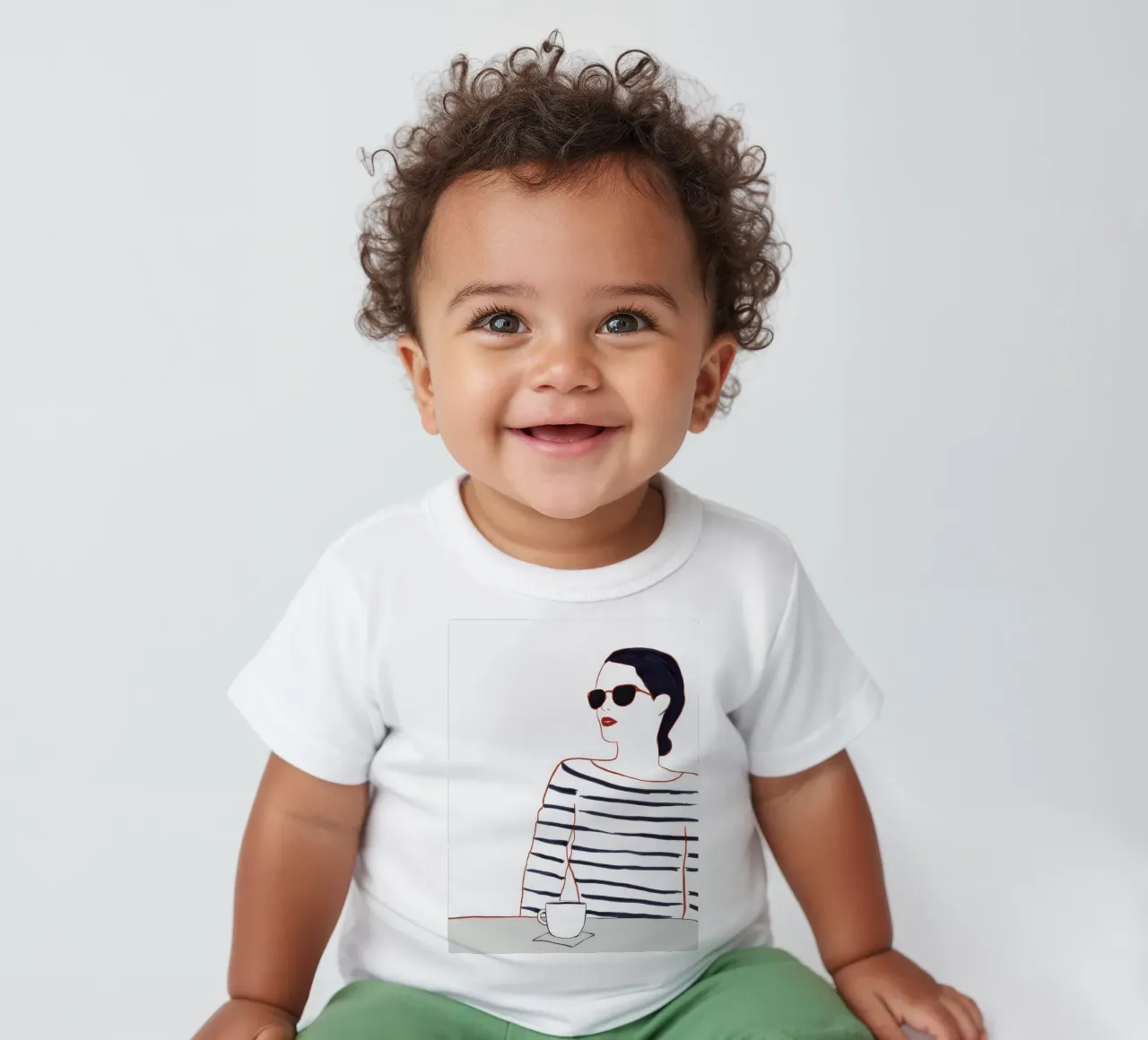 Camisa de rayas Café camiseta de bebé de Lumie Layers
