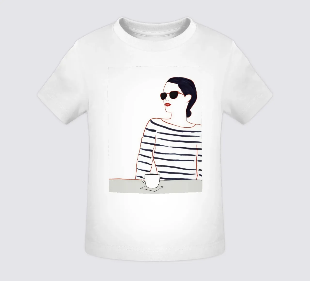 Camisa de rayas Café camiseta de bebé de Lumie Layers