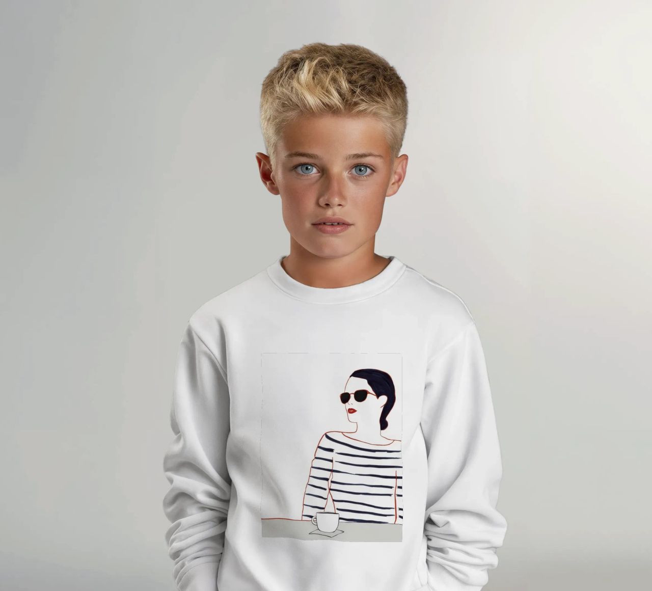 Camicia a righe Caffè felpa bambino da Lumie Layers