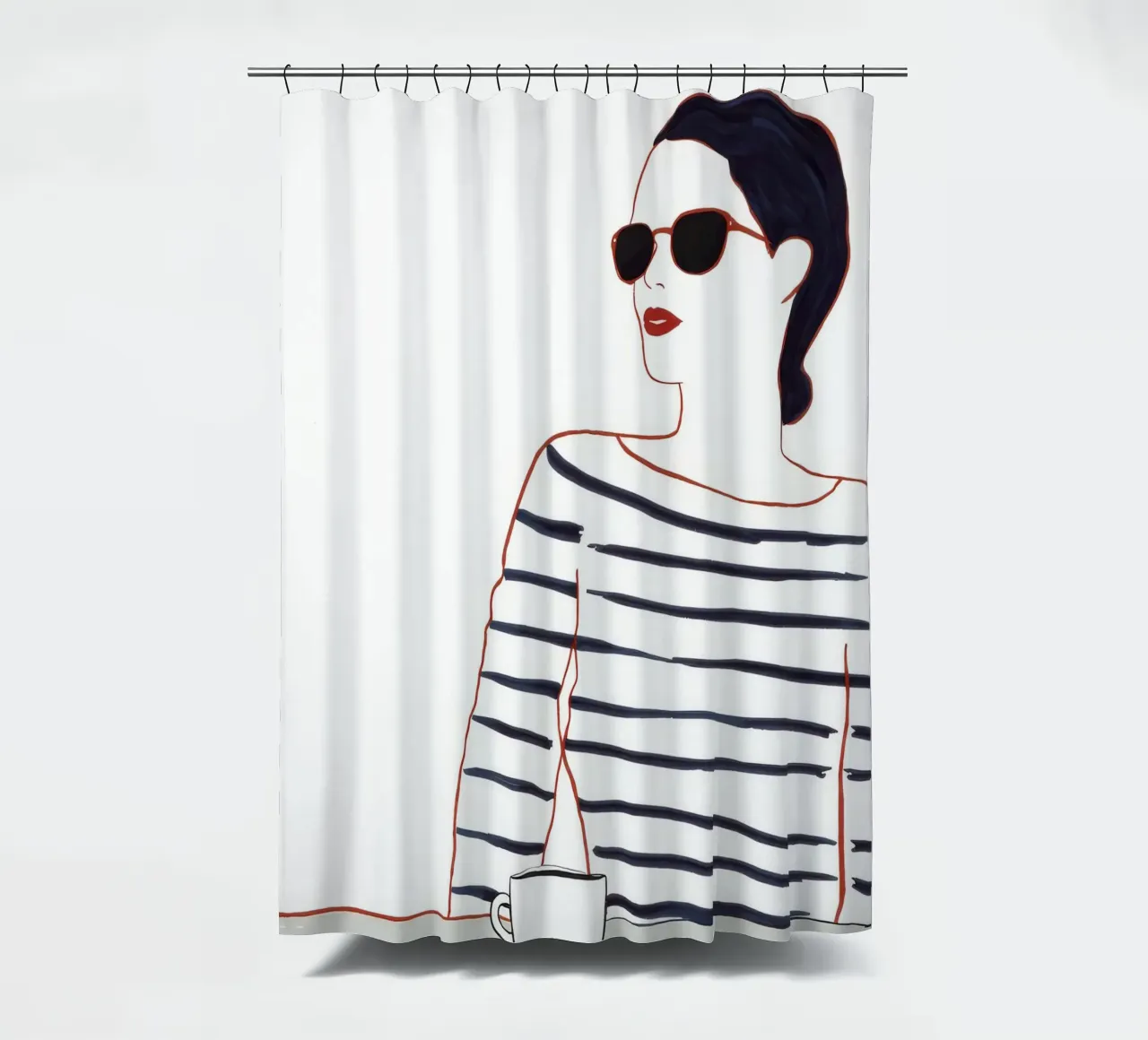 Camicia a righe Caffè tenda da doccia da Lumie Layers