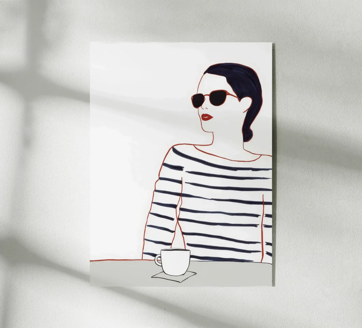 Striped Shirt Coffee acrylic glass by Lumie Layers