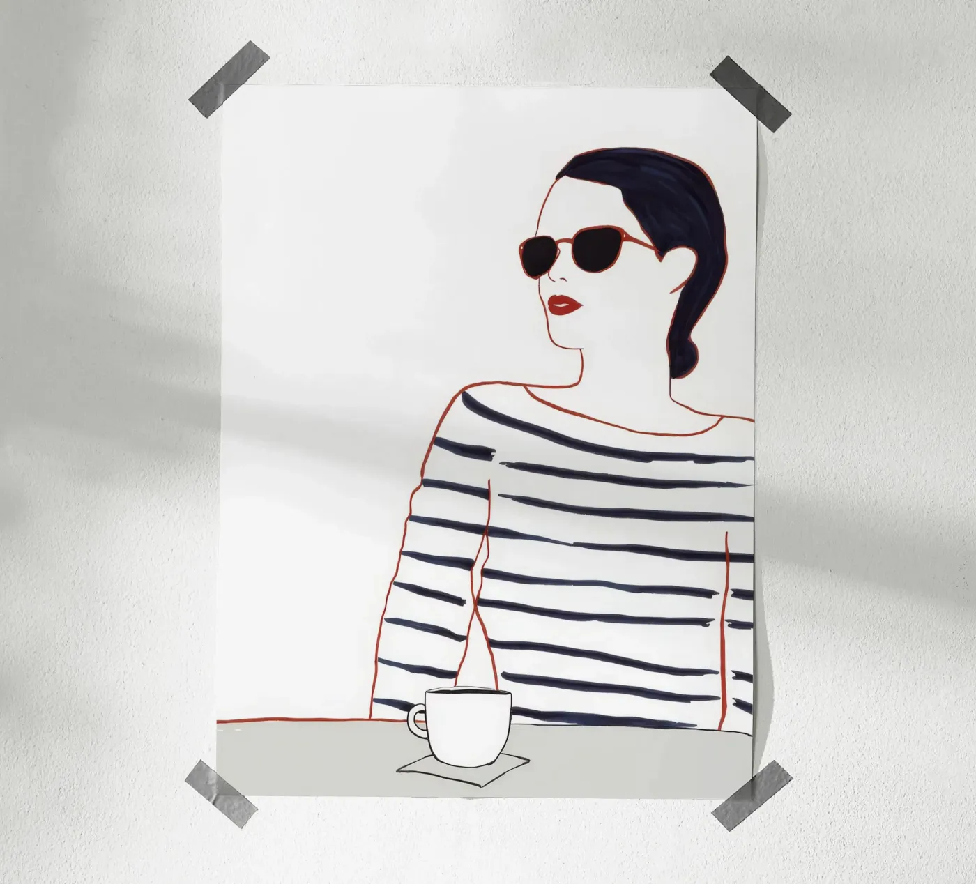 Camicia a righe Caffè poster da Lumie Layers