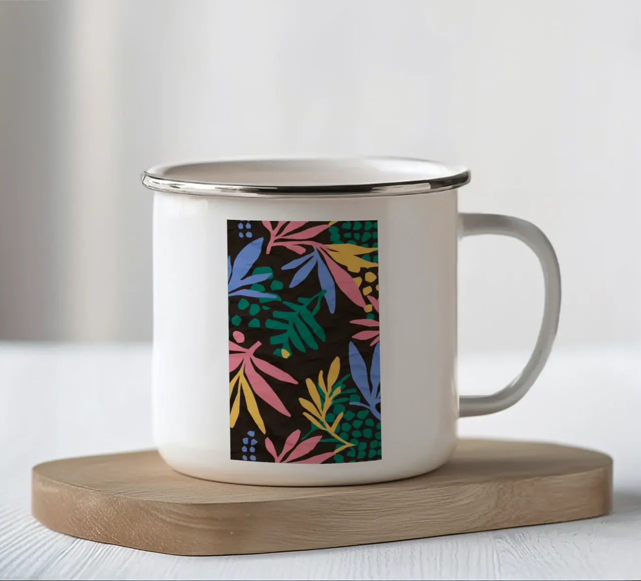Eleganza Tropic Noir tazza in smalto da Grande Serene