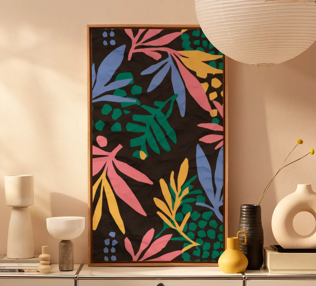 Tropic Noir Elegance toile avec Caisse américaine de Grande Serene