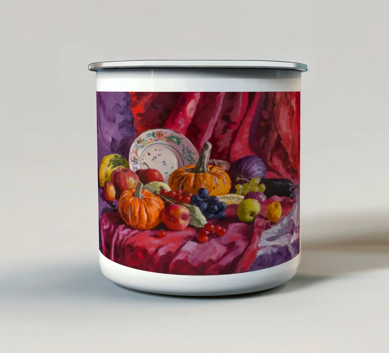 Herfststilleven emaille mok van Lush Essence