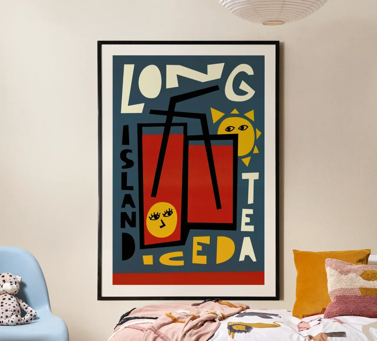Tè freddo Long Island poster con telaio in legno da Fox & Velvet