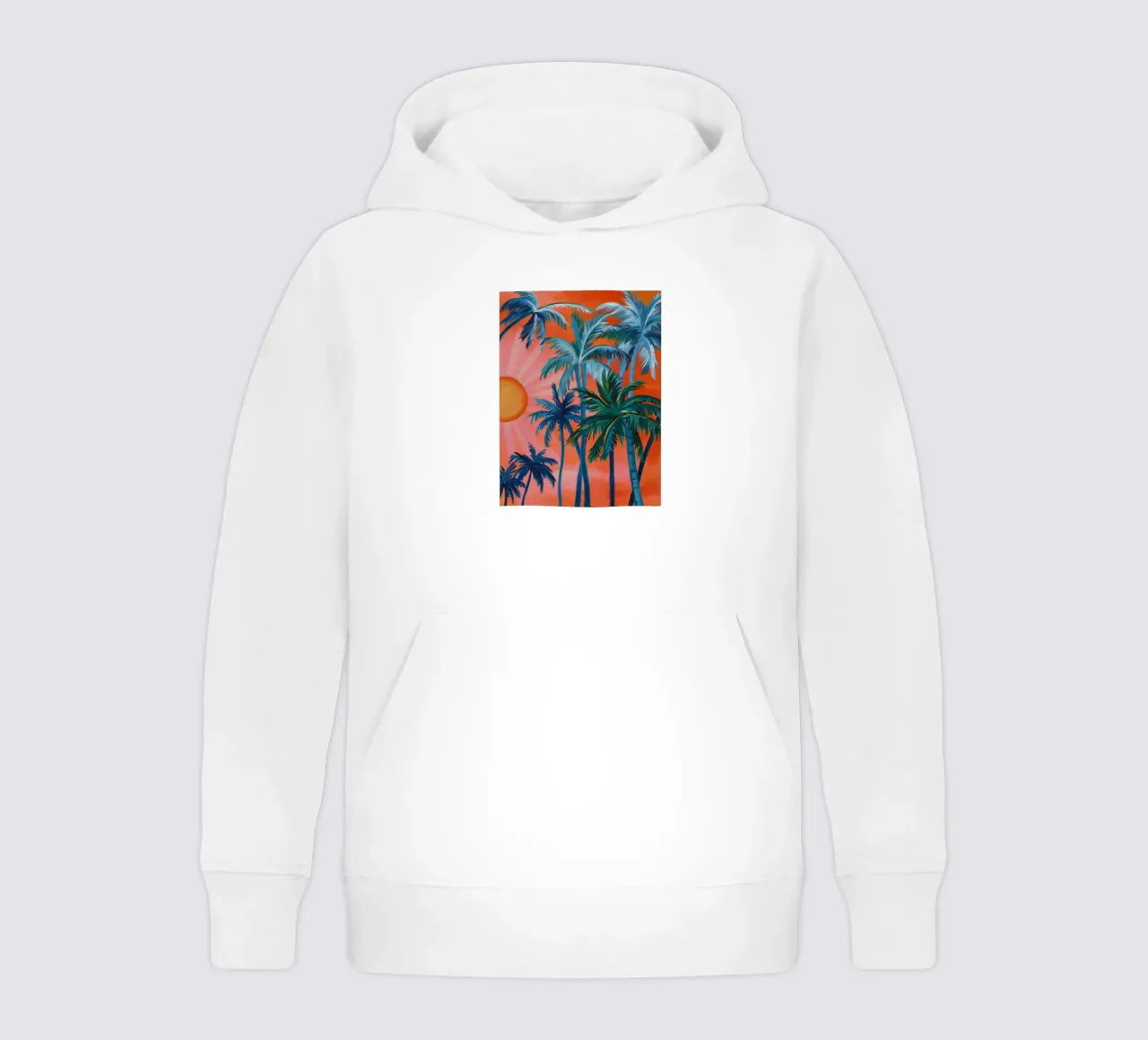 Sunset Palm Silhouette kids hoodie by Vivid Reverie