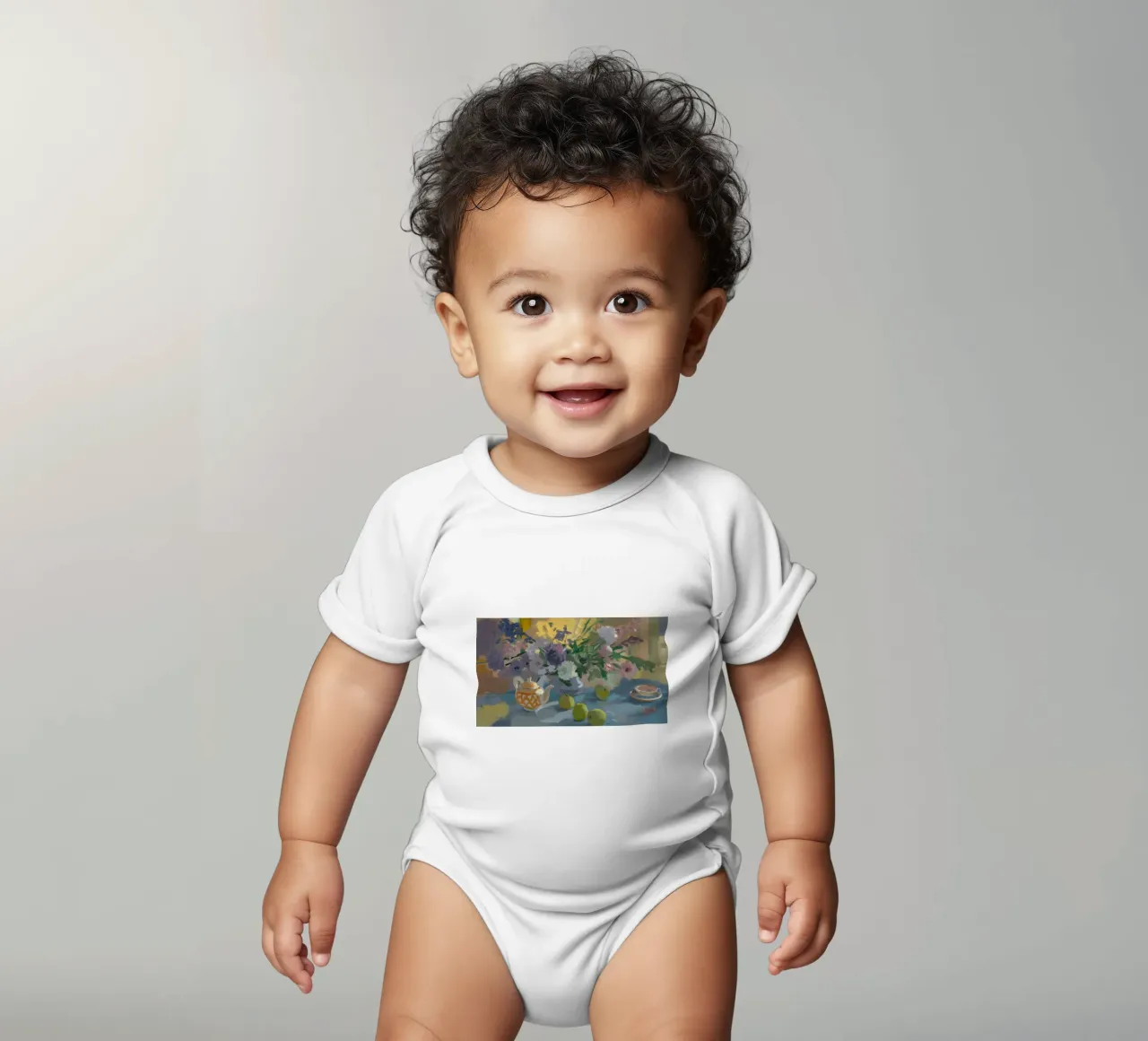 Ephemere Blütentöne Kurzarm Babybody von Radiance Landscape