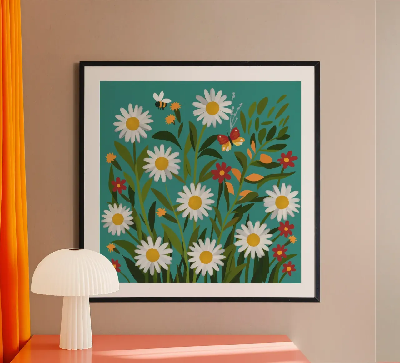 Campo di margherite a farfalla poster da Moonlite Desire
