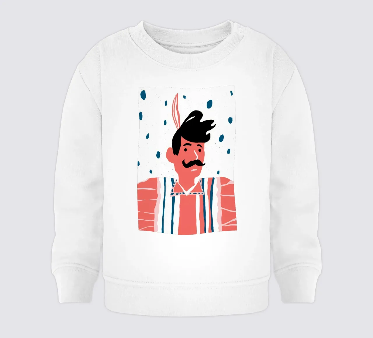 Baffi Uomo Puntini felpa neonato da Lumie Layers