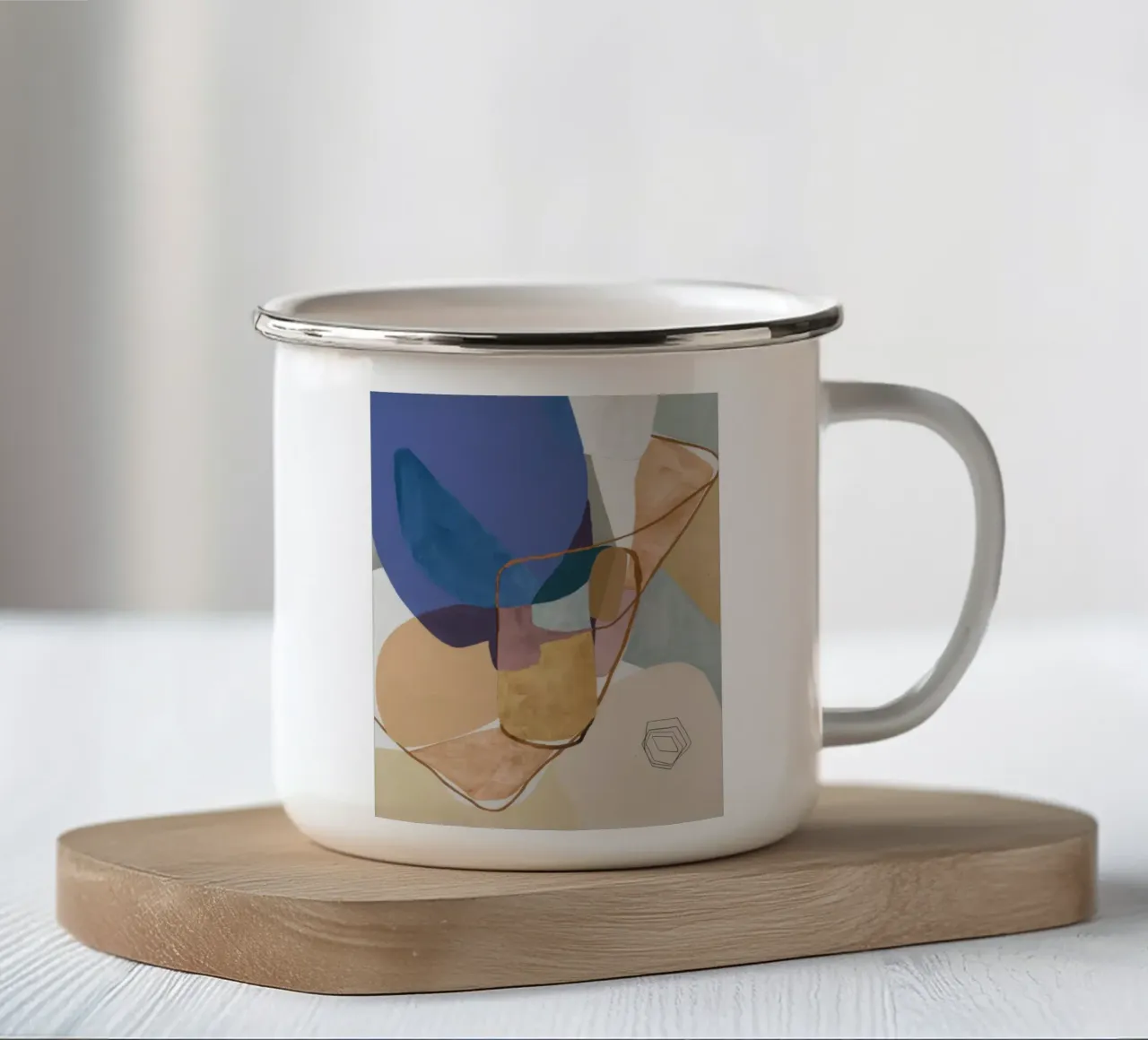 Rapsodia corrente ocra tazza in smalto da Vivid Reverie