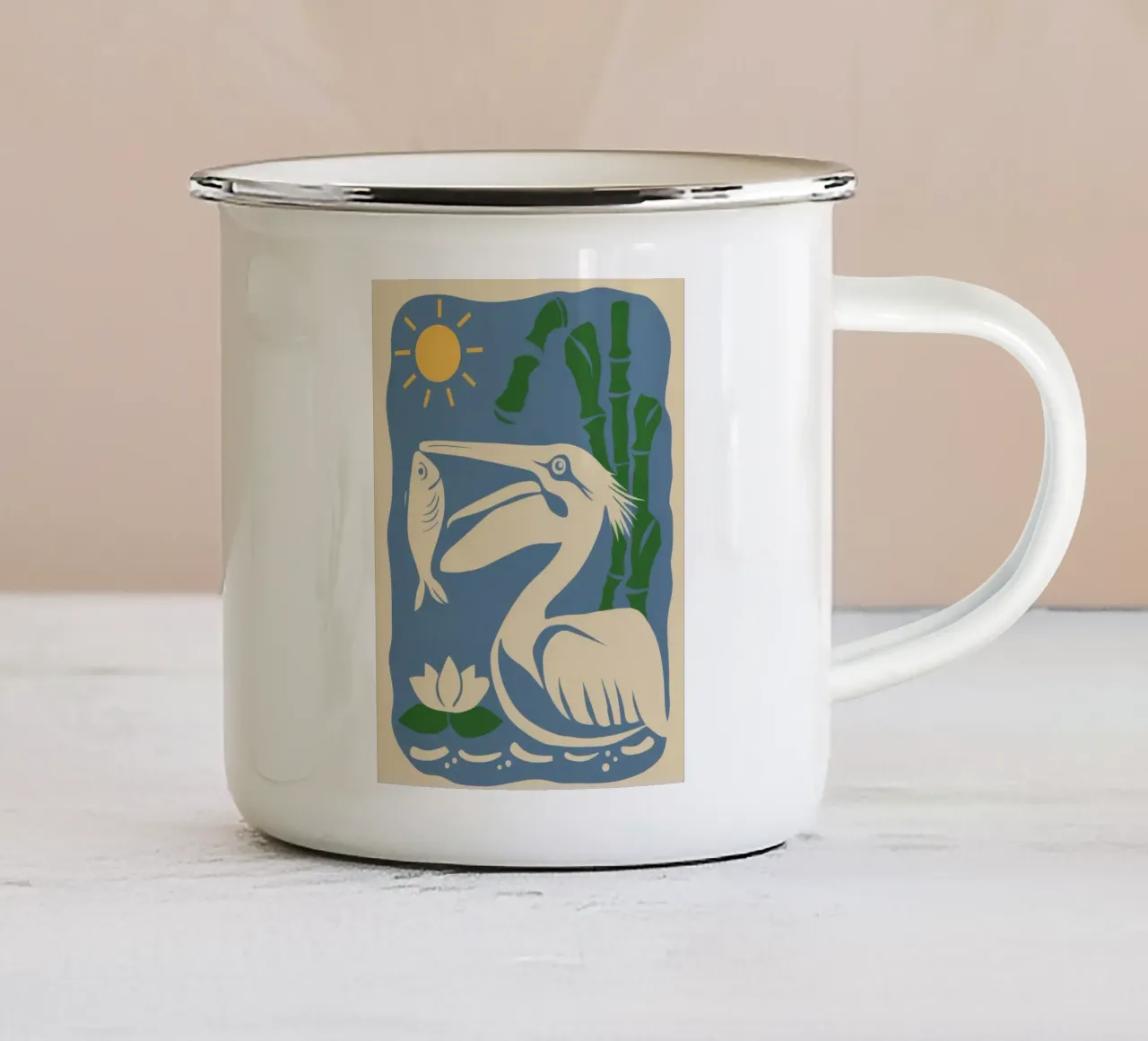 Acqua Pelican Sun tazza in smalto da Lumie Layers