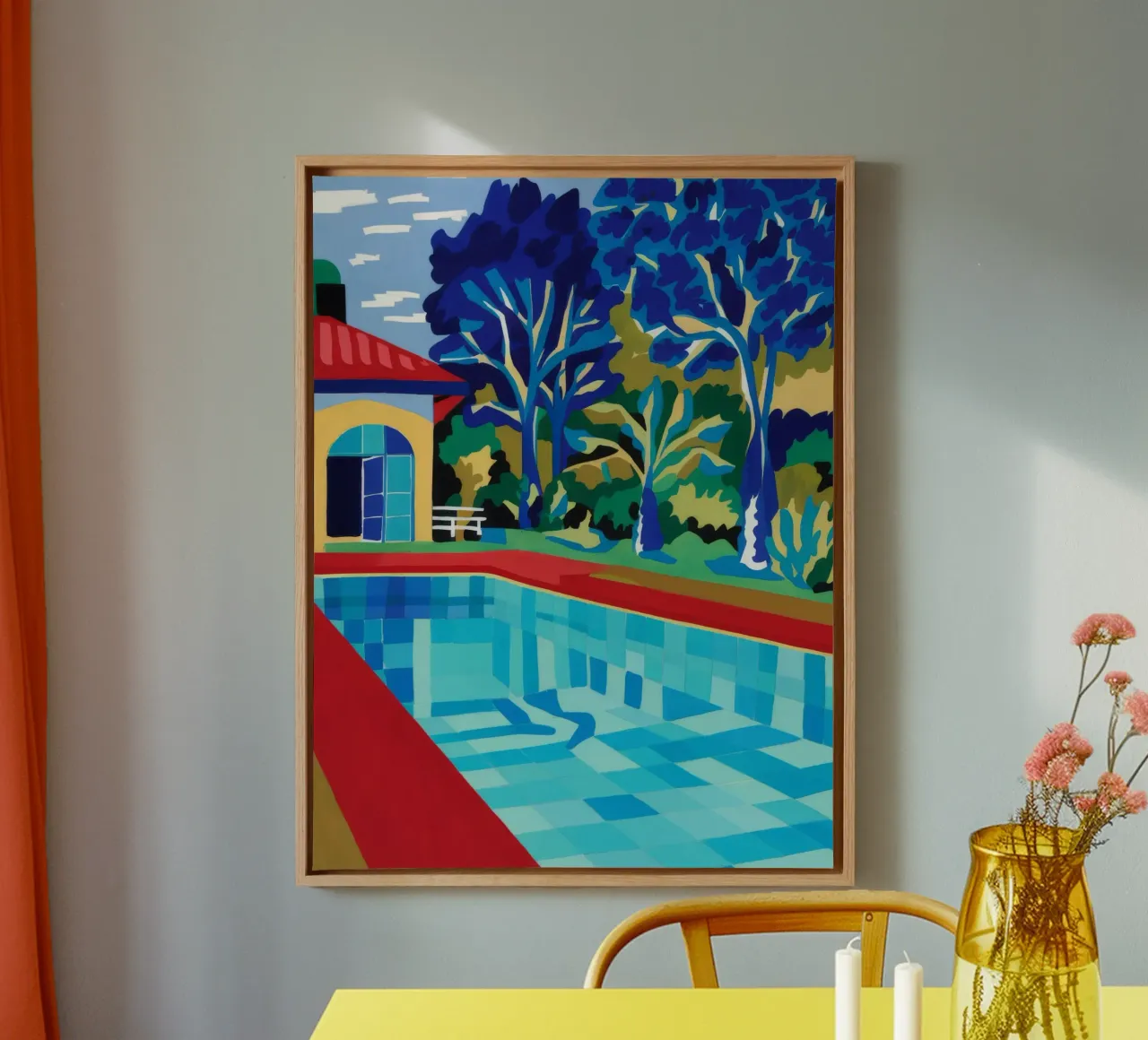 Azure Poolside Leisure tela con Cornice a cassetta da Grande Serene