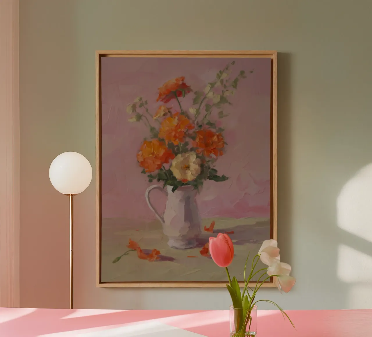 Serenata di fiori di pesco tela con Cornice a cassetta da Radiance Landscape