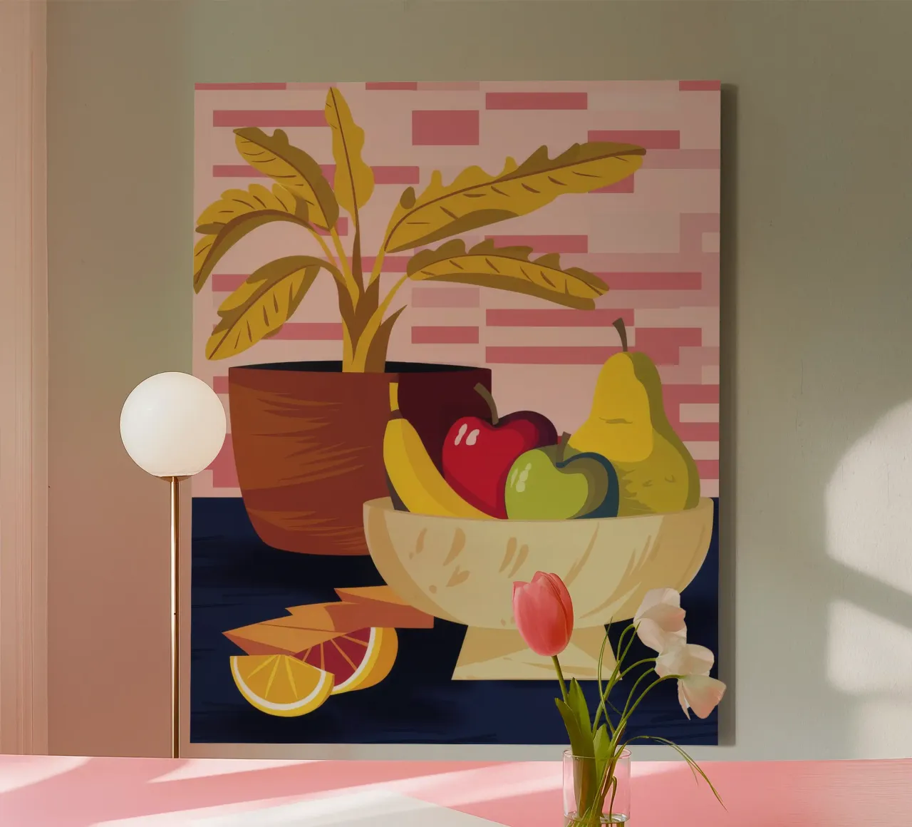 Coupe de fruits lumineuse toile de Lumie Layers