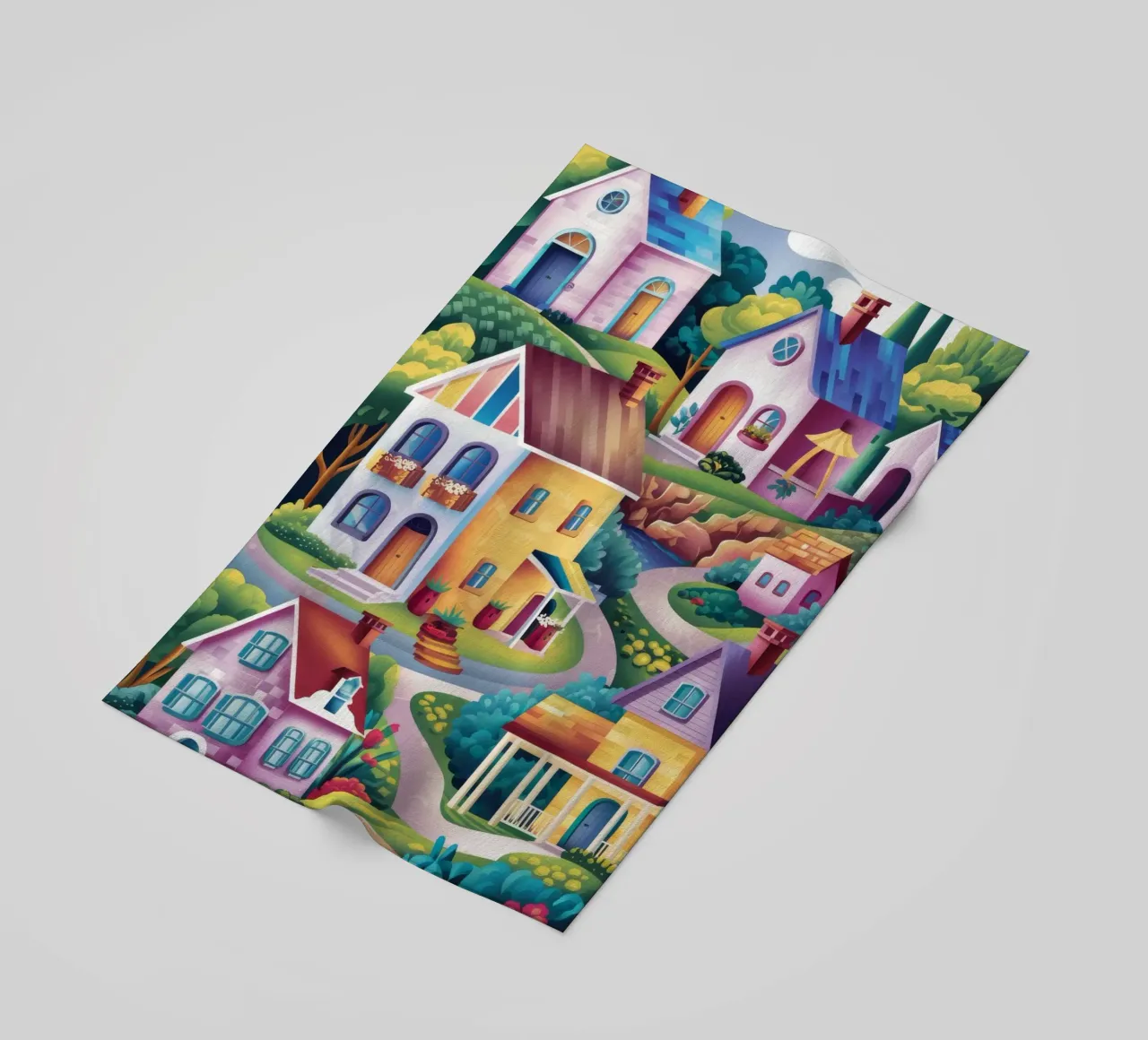 Hillside Village Charm beach towel by Grande Serene