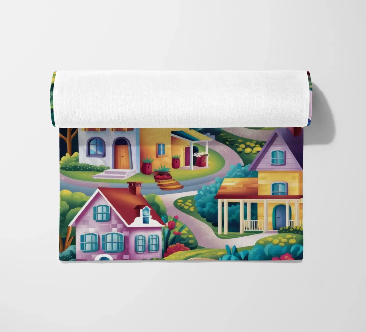 Hillside Village Charm beach towel by Grande Serene