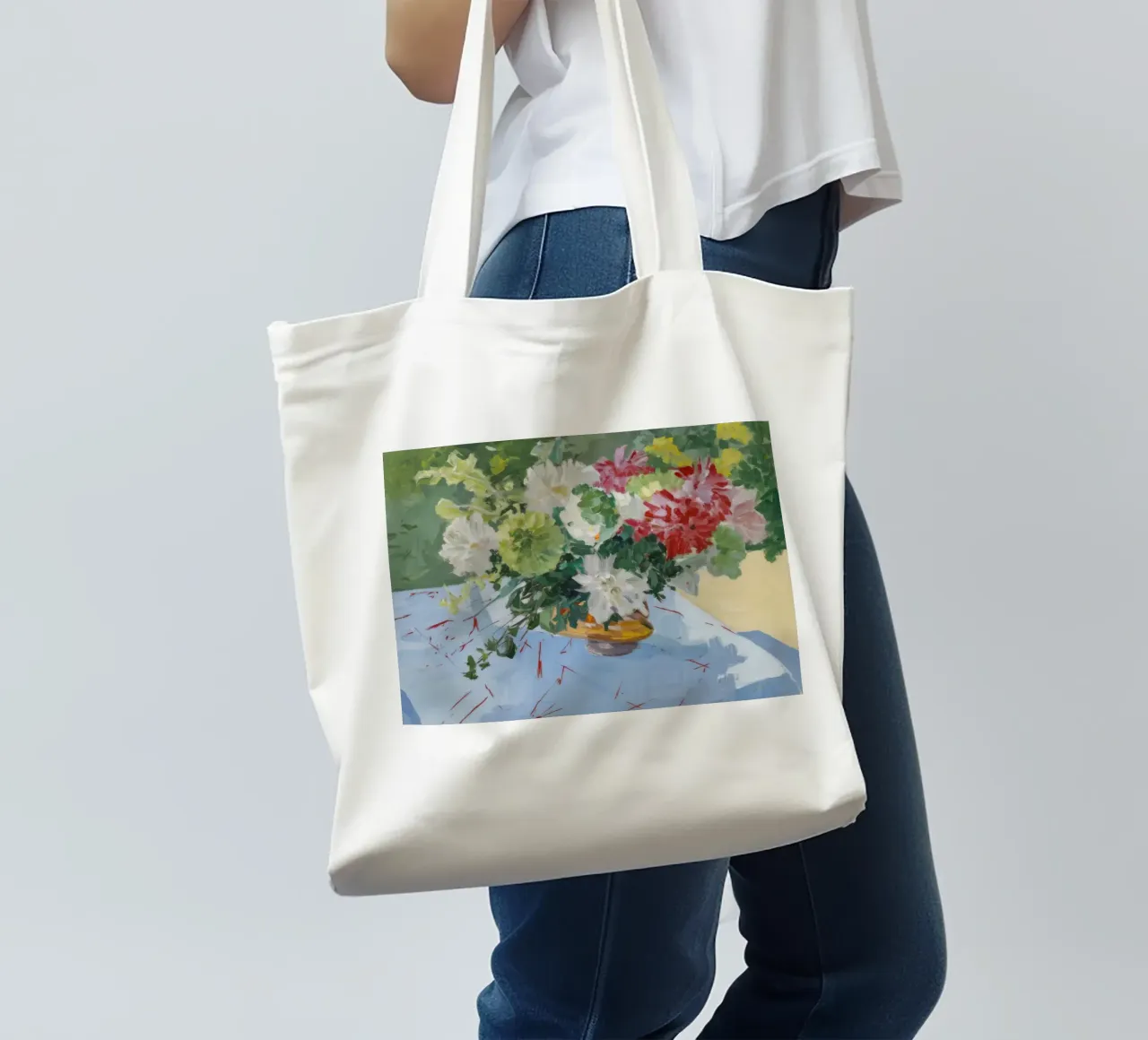 Armonia di petali d'avorio borsa in juta da Radiance Landscape