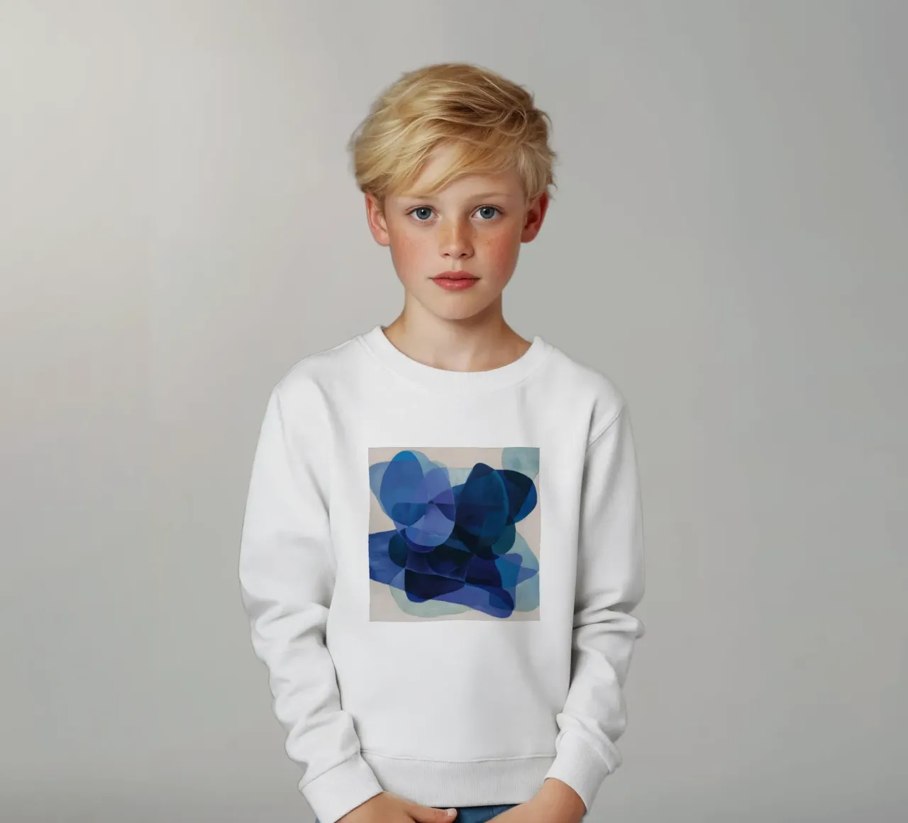 Cerulean Depth Echoes kids sweatshirt by Vivid Reverie