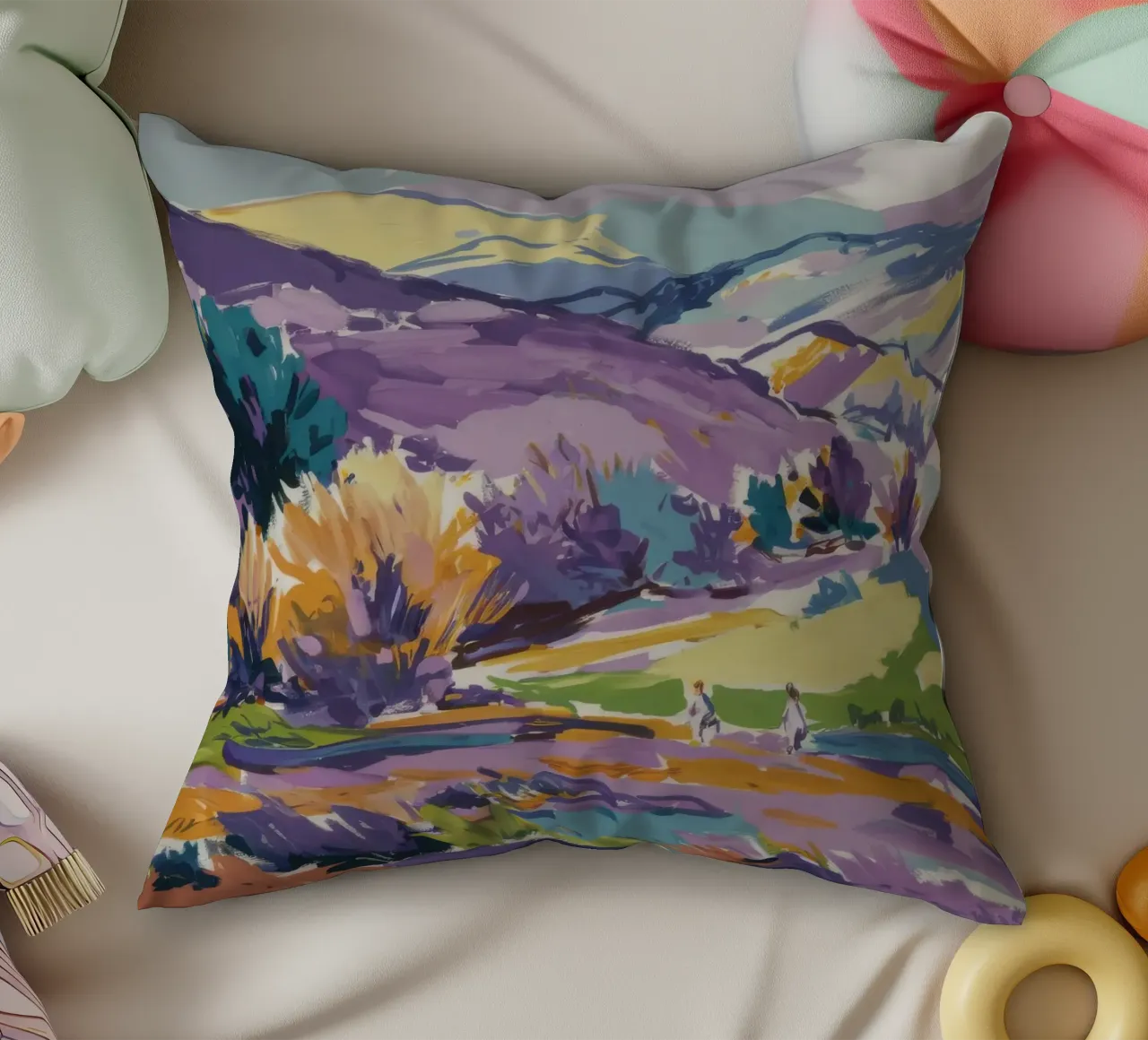 Valley's Hued Majesty decorative cushion by Radiance Landscape