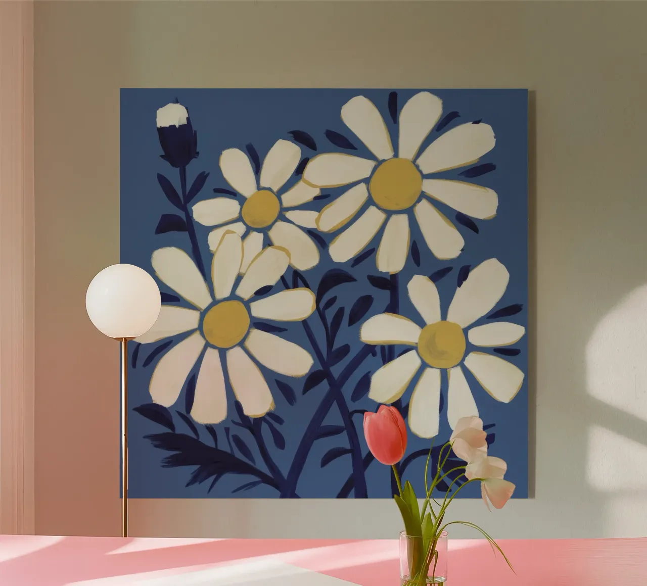 Indigo Daisy Cluster acrylic glass by Moonlite Desire