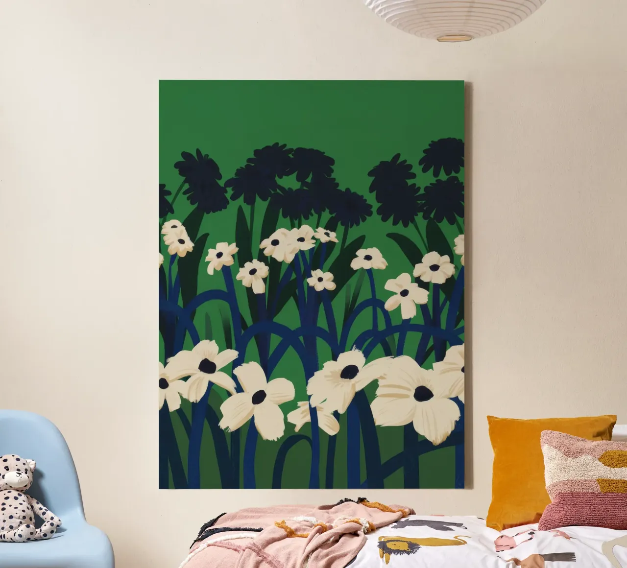 Bloemenveld in de schemering canvas van Moonlite Desire