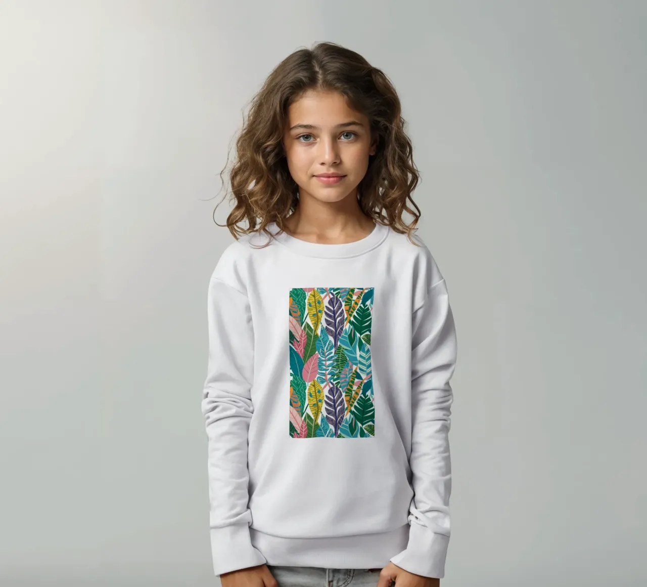 Teal Tropic Weave sweat enfant de Grande Serene