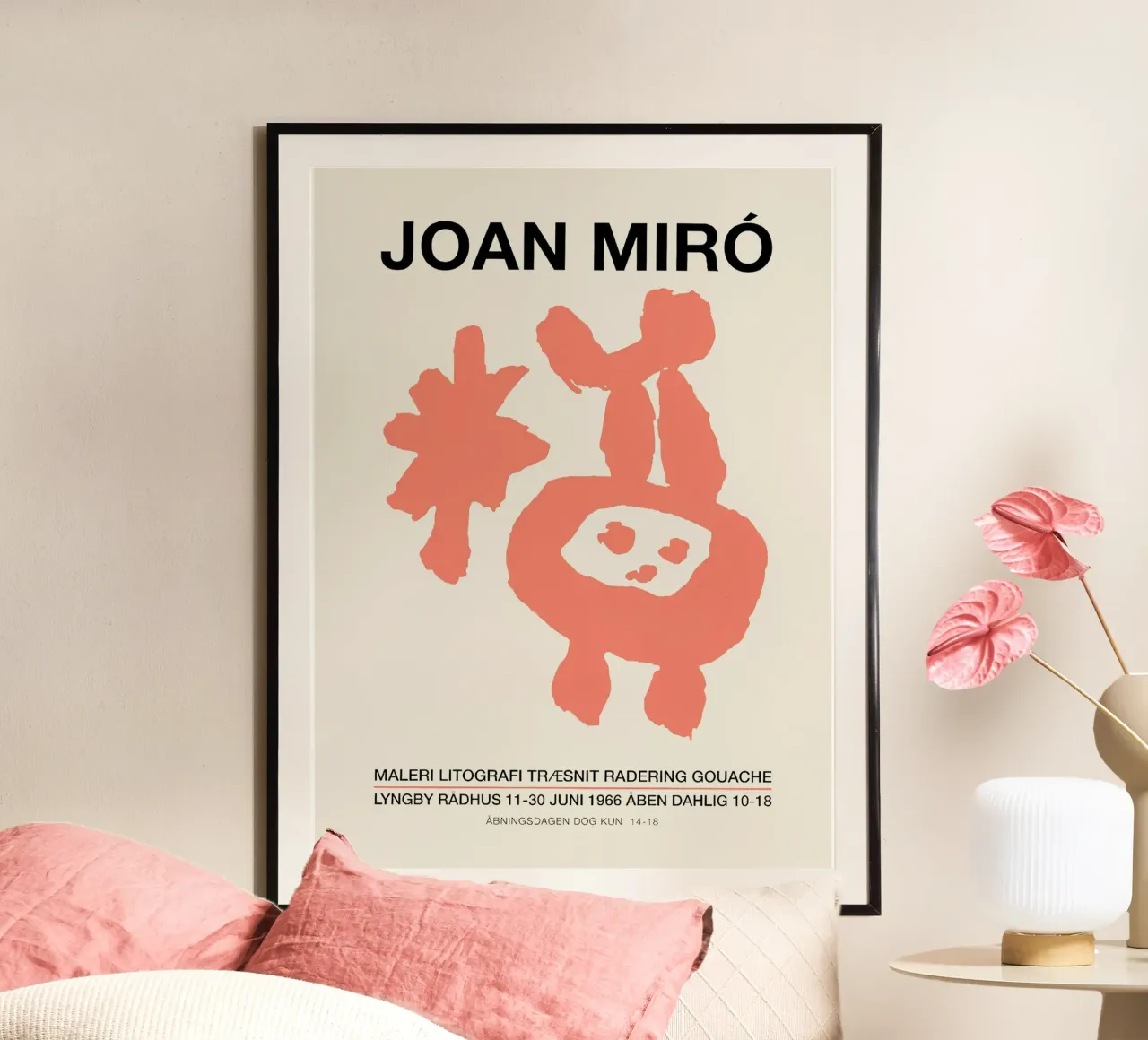 Joan Miro Maleri Lithographs poster with plastic frame by Corene Morar