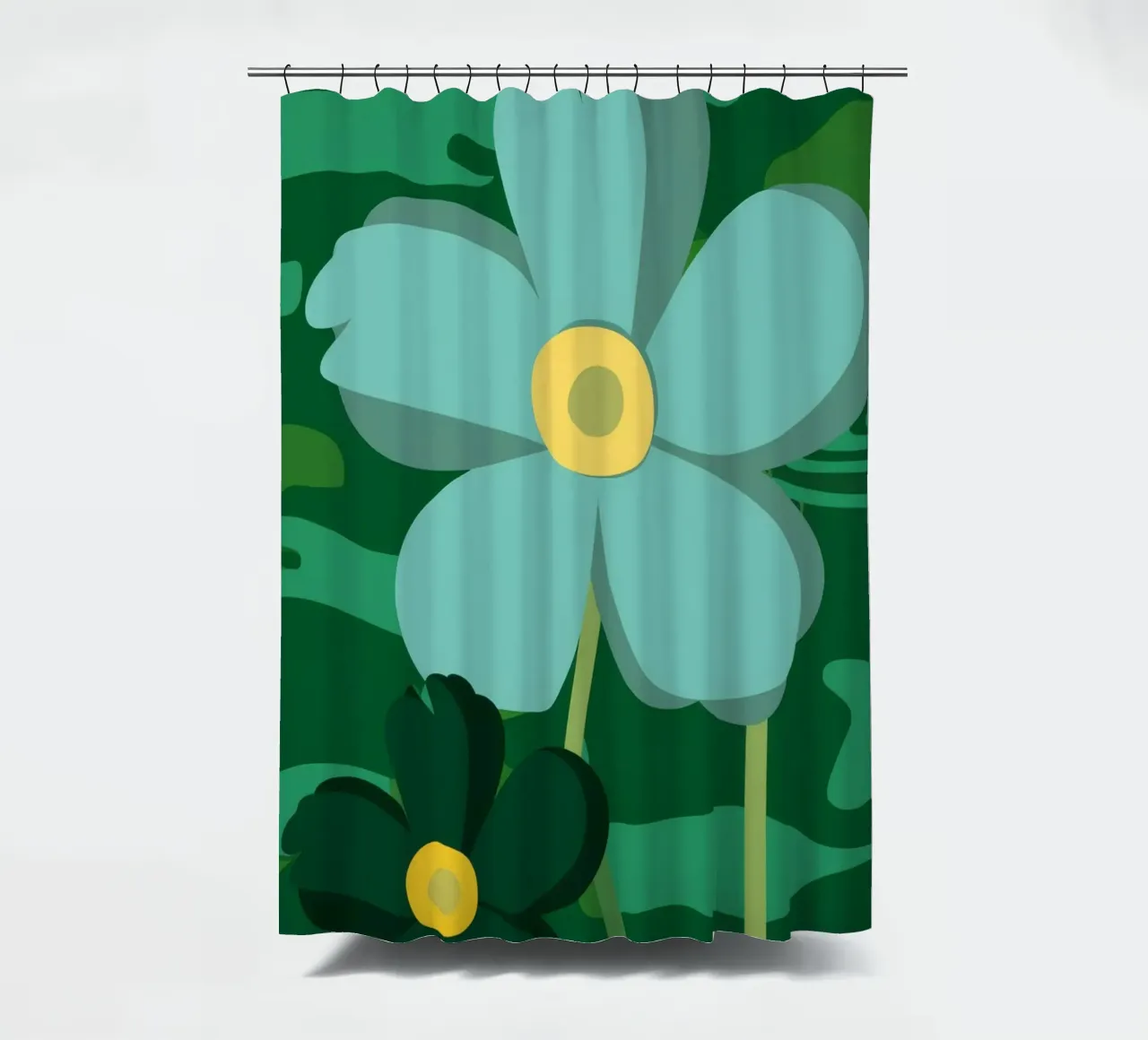 Camo Bloom Pop shower curtain by Moonlite Desire